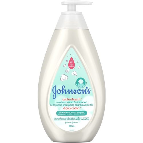 Johnson's Baby newborn bath wash and shampoo, cotton touch body wash, 800ml