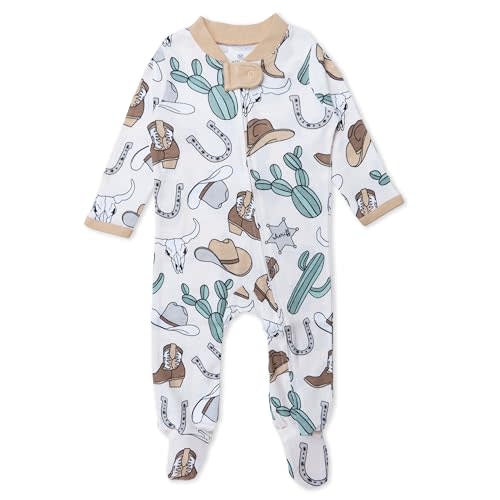HonestBaby Sleep & Play Footed One-piece Pajama Sleeper 100% Organic Cotton, Baby Boys
