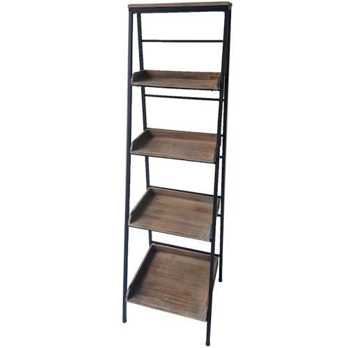 Black Metal Folding Rack With Wood Tray Layer | At Home