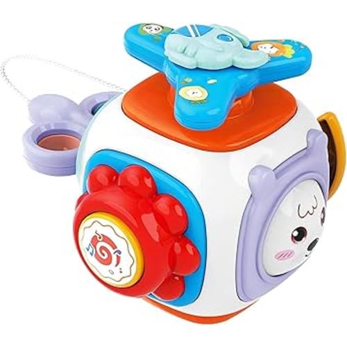 8 in 1 Busy Cube for Kids Toddlers, Ideal Gifts for 1-3 Years Old Boys Toys for 12-18 Months 1 2 3 Years Old Boys Girls, Montessori Sensory Cube Travel Car Airplane Camping Outdoors