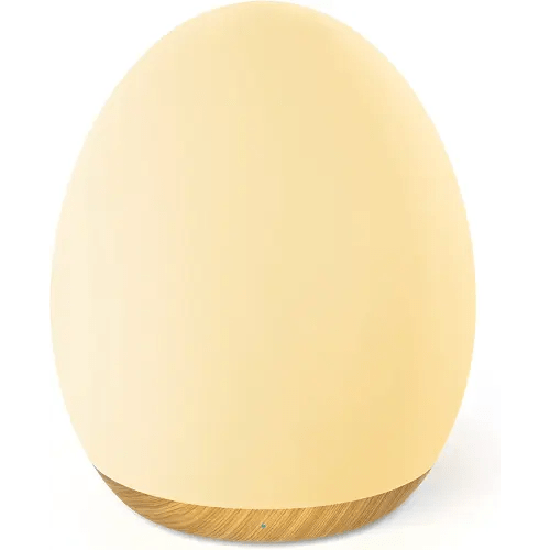 JolyWell Night Light for Kids with Color Changing Mode & Dimming Function, Rechargeable Baby Egg Night Light with 1 Hour Timer&Touch Control, up to 100H, Wood Grain