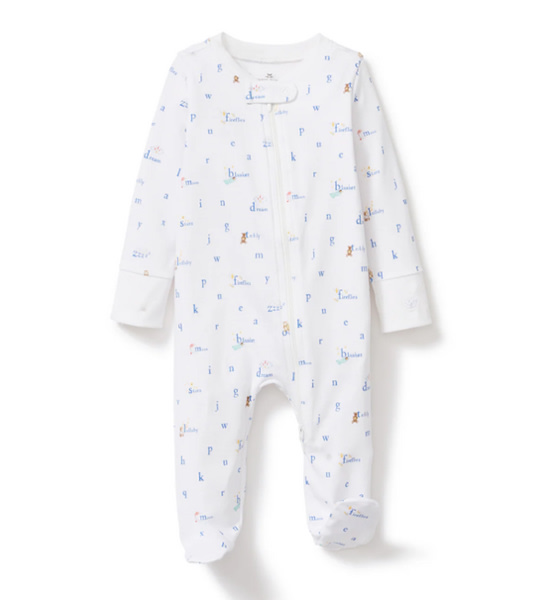 Baby's Pima Romper in Letters and Lullabies