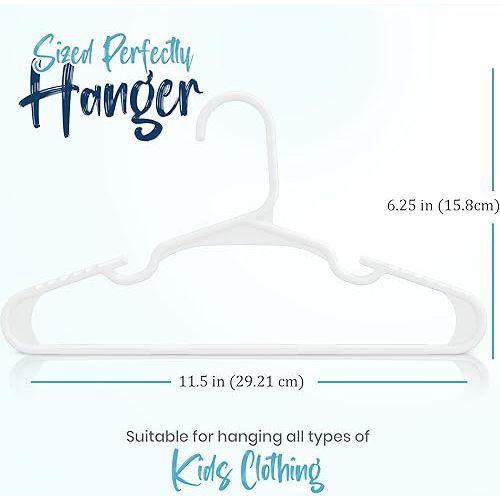 Utopia Home 60 Pack Kids Hangers - 11.5 Inch Plastic Baby Hangers for Closet - Childrens Hanger for Clothes & Infant Hanger for Closet (White)