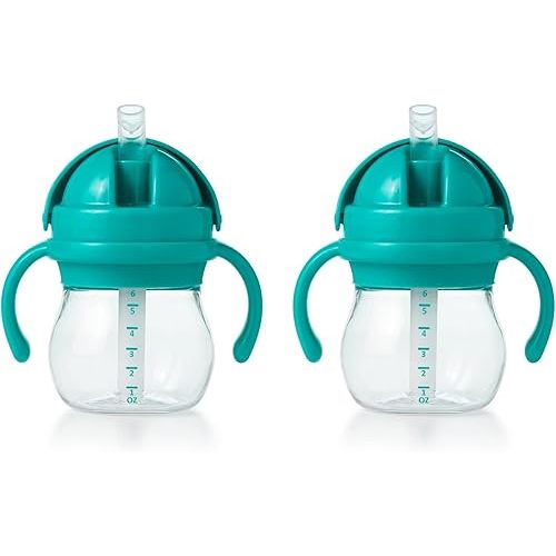 OXO Tot Transitions Straw Cup With Handles 6 oz - Teal - 2 Pack