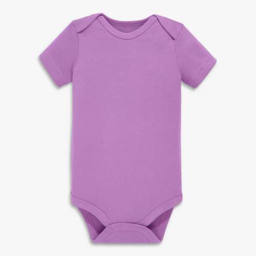 Organic short sleeve babysuit - Lavender / NB