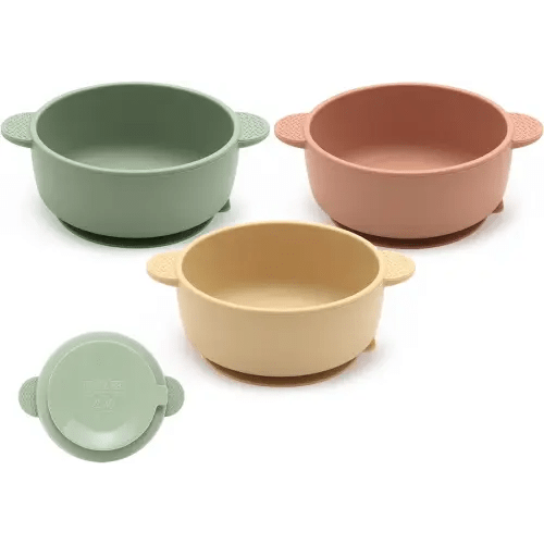 3 Pack Baby Bowls, Suction Bowls for Baby and Toddlers, BPA Free Food Grade Silicone Bowl Feeding Supplies, Dishwasher and Microwave Safe, Multicolor