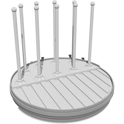 Pequeño Baby Bottle Drying Rack | Fast Drying Baby Bottle Organizer for Countertop | Baby Rack Dryer for Bottles, Pumps, and Accessories | Great Ventilation and Storage Capacity (Gray/White)
