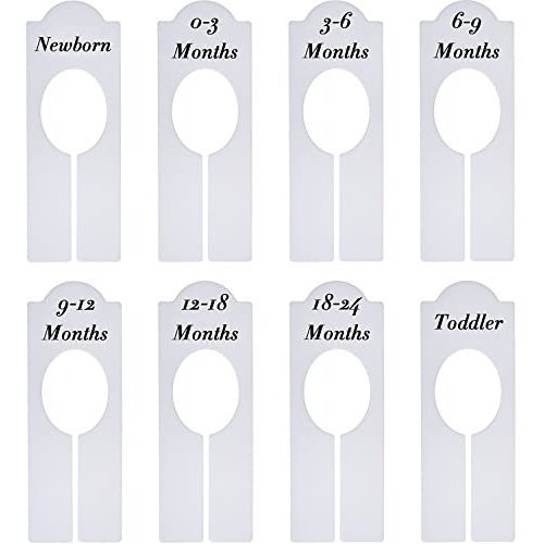 Closet Dividers Baby Nursery Clothing Rack Size Dividers Boy Girl Closet Organizer Dividers with Sizes Newborn to 18-24 Months (8 Pieces)