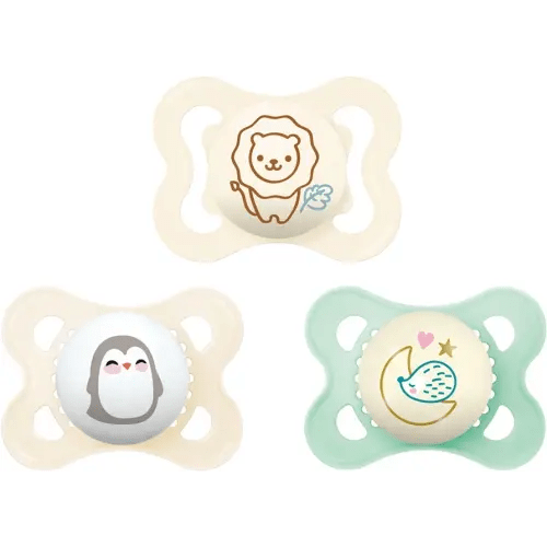 MAM Variety Pack Baby Pacifier, Includes 3 Types of Pacifiers, Nipple Shape Helps Promote Healthy Oral Development,0-6 Months, Unisex, 3 Count (Pack of 1)