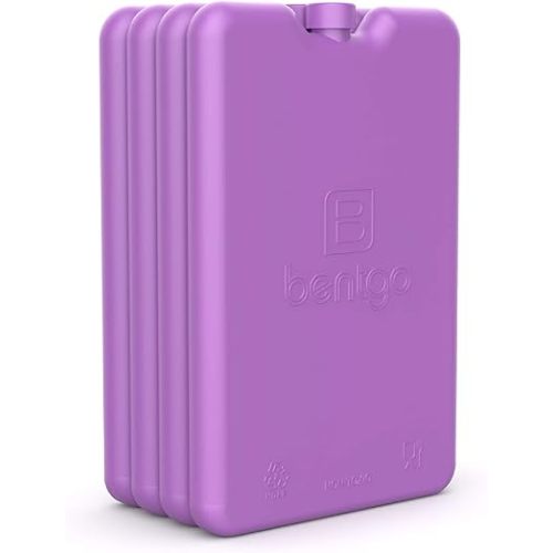Bentgo Ice Lunch Chillers - Ultra-Thin Ice Packs Perfect for Everyday Use in Lunch Bags, Lunch Boxes and Coolers - 4 Pack (Purple)