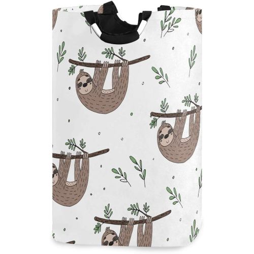 Bolaz Laundry Hamper Foldable Bucket Collapses Laundry Basket Washing Bin Branches Sloth for Home Organizer Nursery Storage Baby Hamper Kids Room