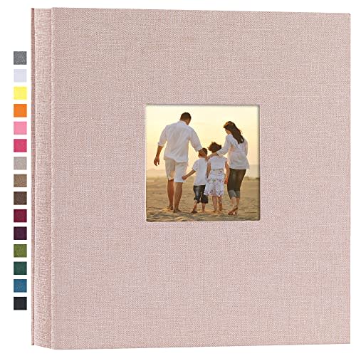 potricher Linen Hardcover Photo Album 4x6 600 Photos Large Capacity for Family Wedding Anniversary Baby Vacation (Beige, 600 Pockets)