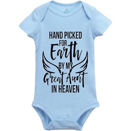 Hand Picked for Earth by My Great Aunt in Heaven Unisex Baby Bodysuit Infant Baby Bodysuits