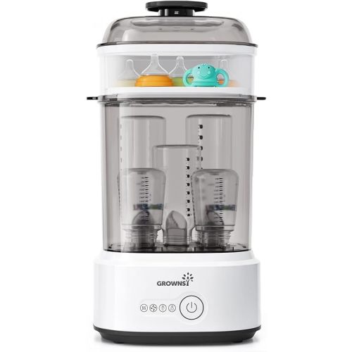 Bottle Sterilizer and Dryer, Compact Electric Steam Baby Bottle Sterilizer (Esterilizador de Biberones), Bottle Sanitizer for Baby Bottles, Pacifiers, Pump Parts Black