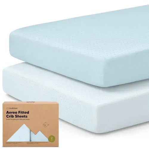 KeaBabies 2-Pack Fitted Crib Sheets for Boys, Girls, Baby - Soft Bamboo Viscose Cotton, 52x28 Standard Crib Mattress Sheets, Toddler Bed Mattress Cover, Gender Neutral, Breathable, Durable (Glacier)