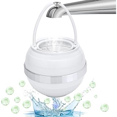 Bath Ball Filter-Bathtub Water Filter Removes Hundreds of Contaminants for Softer, Smoother Skin | 2,500 Gallons of Filtration | BPA Free