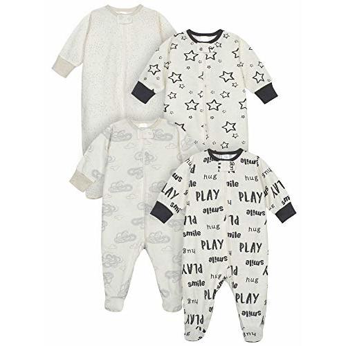 Onesies Brand Unisex Baby 4-Pack Sleep 'N Play Footies Multi Pack