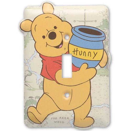 Disney Winnie the Pooh Metal Light Switch Plate - Winnie the Pooh Switch Plate Decoration for Kids' Bedroom or Nursery