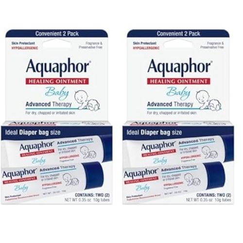 Aquaphor Baby Healing Ointment To-Go Pack - Advanced Therapy for Chapped Cheeks and Diaper Rash -2 Count(Pack of 2)