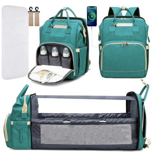 Kabaqoo Baby Diaper Backpack with Changing Station, Multifunctional Baby Bag Shower Gift, Green