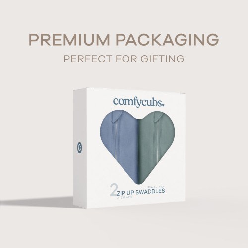Swaddle Blanket Baby Girl Boy Easy Zipper Wrap 2 Pack Newborn Infant Sleep Sack by Comfy Cubs