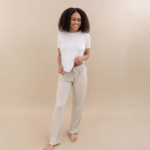 Women's Lounge Pants in Oat | Bamboo Pants | Kyte Baby