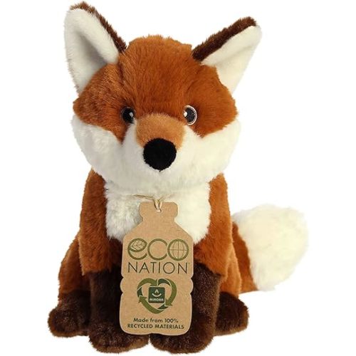 Aurora® Responsibly Made Eco Nation™ Fox Stuffed Animal - Ideal for Playtime Adventures - Perfect for Birthdays or Just Because - Red 9 Inches