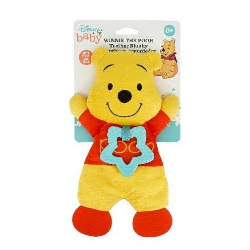 Disney Baby Winnie The Pooh Sensory Blanky with Crinkle and Teether Feet for Infant Baby Boys and Girls