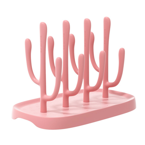 Baby Bottle Drying Rack, Space Saving Bottle Dryer Holder for Bottles, Nipples, Pump Parts, Cups(Pink)