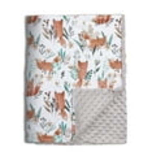 Gllquen Baby Blanket Soft Minky with Double Layer Dotted Backing Receiving Blankets for Newborn Girls Boys, Toddler, Infant 30"x 40",Cute Foxes