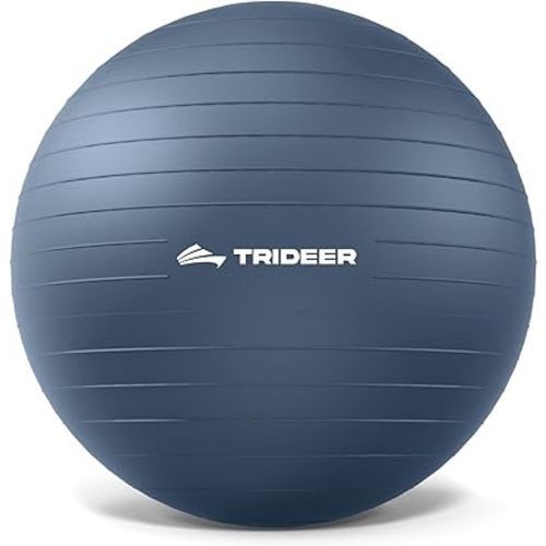 Trideer Exercise Ball for Yoga, Pilates & Fitness – Stability Ball Equipment for Home Gym & Office Chair, Core & Balance Training Accessories, Physical Therapy Equipment, Quick Pump Included, 5 Sizes
