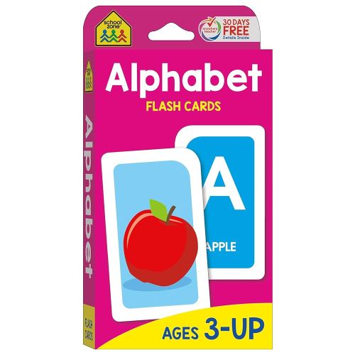 School Zone Alphabet Flash Cards: 56 Cards, Toddler, Preschool, Learn the ABC's, Letters, Phonics, Colorful & Fun Learning, Ages 3+