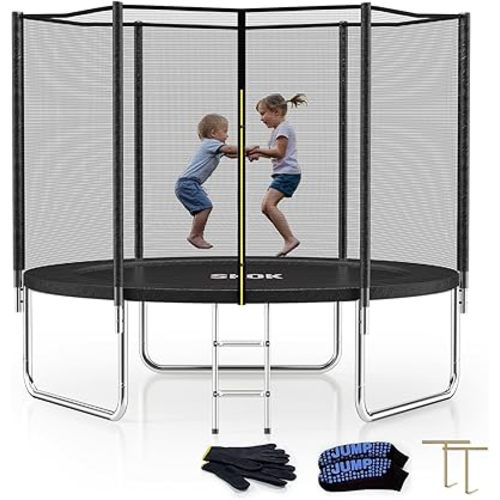 SKOK Trampoline for Kids,400LBS Outdoor Trampoline with Net-ASTM Approved Trampoline for Children and Adults