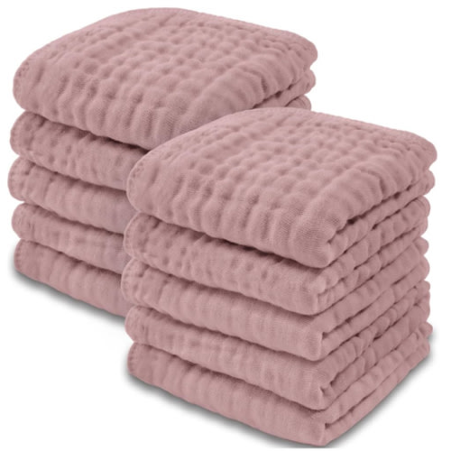 Comfy Cubs Muslin Baby Washcloths - Muave