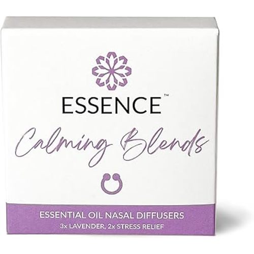 Essence Nasal Diffuser | Essential Oil Ring | Silicone Nose Inhaler Bundle Pack (Calming Blends)