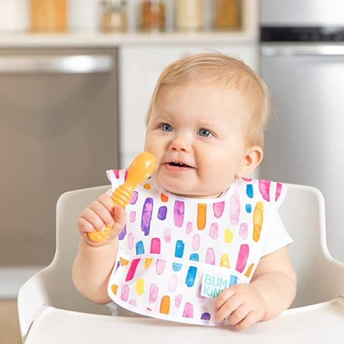 Bumkins Starter Bib, Baby Bib Infant, Waterproof Fabric, Fits Infants and Babies 3-9 Months