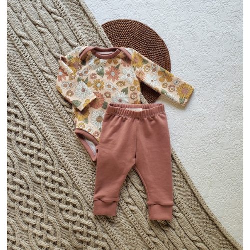 Organic VINTAGE FLOWERS Baby Toddler Pink Brown Neutral Onesie - Etsy