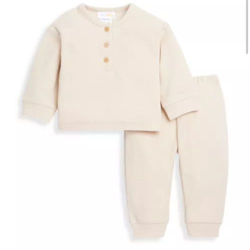 Bloomies Baby Unisex Waffle Top & Pants Set - 6-12 month
