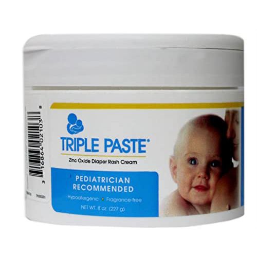 Triple Paste Diaper Rash Cream, Hypoallergenic Medicated Ointment for Babies, 8 oz, Multi, (790824)