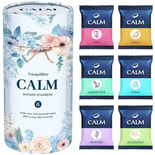 Shower Steamers 6 Count, Scented Shower Bombs with Organic & Natural Fragrance, Self-Care & Relaxation Birthday Gifts for Women Who Have Everything - Valentine's Day Presents