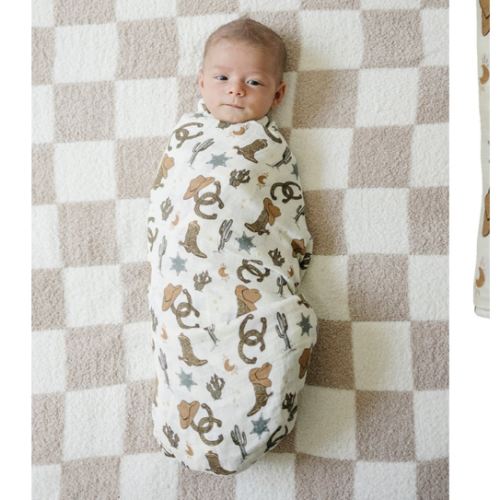 Outlaw Cowboy Muslin Swaddle Blanket