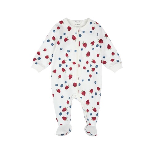 Berry Print Footed One-Piece Pajamas, Newborn
