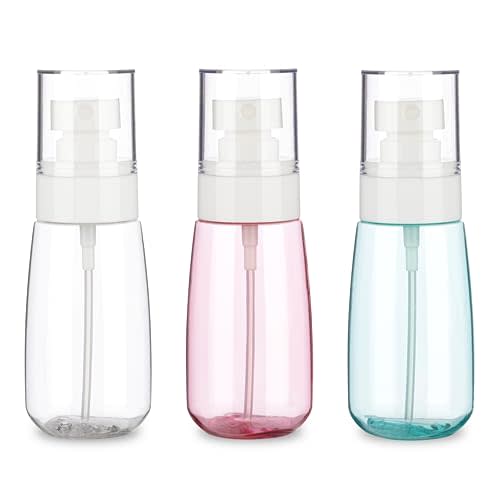 IFDGCTK 3 Pack 2oz/60ml Small Spray Bottle, Empty Plastic Mini Spray Bottles, Fine Mist Travel Spray Bottle with 9pcs Labels