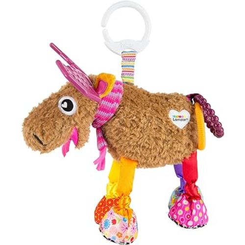 Lamaze Muffin the Moose Clip On Car Seat and Stroller Toy - Soft Baby Hanging Toys - Baby Crinkle Toys with High Contrast Colors - Baby Travel Toys Ages 0 Months and Up