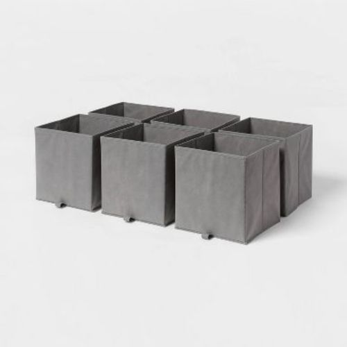 11" Fabric Bin 6pk - Gray - Brightroom™