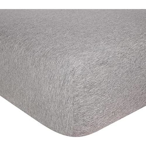 Burts Bees Baby Solid Fitted Crib Sheet Organic Cotton BEESNUG - Heather Grey, Fits Unisex Standard Bed and Toddler Mattress, Infant Essentials, 52 x 28 Inch 1-Pack