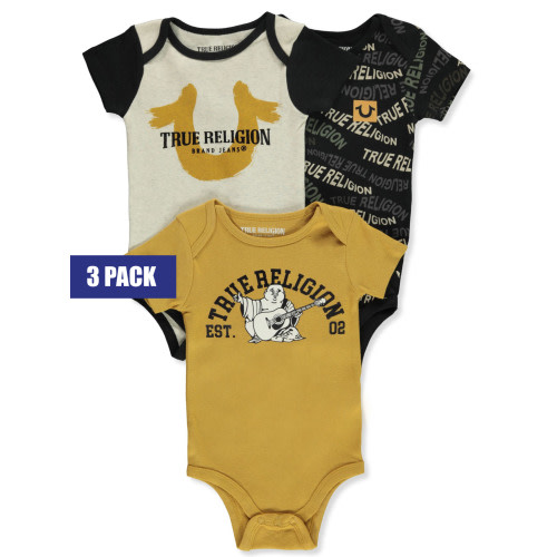 True Religion Baby Boys' 3-Pack Bodysuits