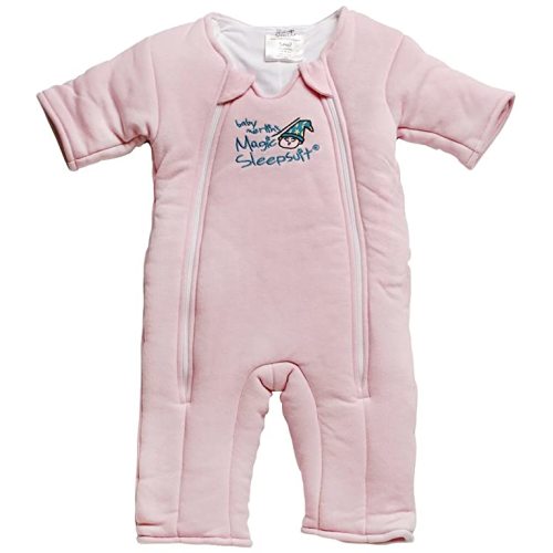 Magic Sleepsuit Baby Merlin's Cotton Baby Swaddle Transition Product - Soft and Cozy Design, Double Zipper for Easy Diaper Changes, Promotes Safe Sleep, 3-6 Months - Pink - Small 12-18lbs