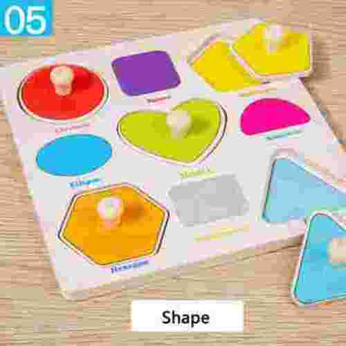 SDJMa Wooden Peg Puzzles for Toddlers, Montessori Toddler Puzzles for 1 2 3 4 Years Old, Preschool Educational Learning Puzzles Toys Gifts for Baby Boys Girls Age 1-4 (Shapes)