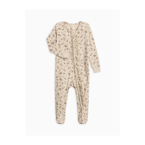 Organic Cotton Neve Ruffle Zipper Footie, 0-3M
Not available in Betty Floral / Purple + Olive